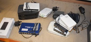 1 x Assorted Job Lot of 11 x Desktop Ethernet Switches, 1 x PoE Adaptor and 1 x WiFi Range