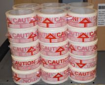 36 x Rolls of Caution Printed Sealing Tape - 48mm Wide - New Boxed Stock