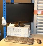 1 x Asus 24 Inch Flatscreen Monitor With a Microsoft Keyboard and Mouse - Includes Power Cable