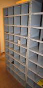 1 x Grey Metal Pigeon Hole Storage Unit - Size: H186 x W92 x D39 cms