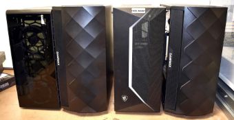4 x Desktop Computer Cases With Glass Sides and Internal Fans