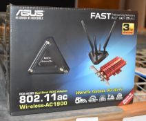 1 x Asus PCE-AC68 Dual Band Wireless PCI Express Network Interface Card With Antenna Base - New