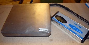 1 x Salter PS100 Heavy Duty 100kg Warehouse Weighing Scales - Battery Operated For Portable Use