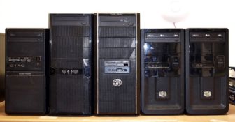 5 x Desktop Computers Featuring Motherboards With USB3.0, Graphics Cards, Intel and AMD