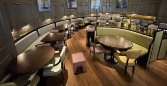 1 x DAVID COLLINS Luxury Commercial 16-Person Semi-Circle Banquet Seating