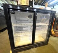 1 x Backbar Bottle Cooler by King rigeration - Double Sliding Doors
