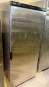 1 x Mondial Elite Single Door 580Ltr Upright Commercial Freezer With a Stainless Steel Exterior