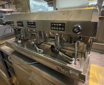 1 x Polaris Wega 3 Group Commercial Espresso Coffee Machine - Stainless Steel Finish - Approx 100cms