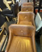 4 x Bar Stools With Tan Leather Seats