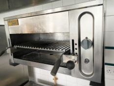 1 x Zanussi Zoppas Stainless Steel Gas Salamander Grill - Dimensions: H45 x W80 x D45 cms