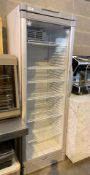 1 x Tefcold GBC375 Upright Bottle Cooler With Glass Door, White Exterior and LED Light