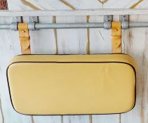 5 x Hanging Padded Back Rests With Industrial Hanging Post and Belt Strap Holders - Mustard Yellow