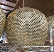 6 x Moroccan Style Pendant Light Fittings - Perforated Shades With a Gold Finish - Height 32 x