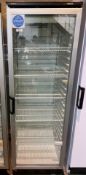 1 x Vestfrost FKG 371G Glass Door Upright rigerated Merchandiser with 5 Shelves - Dimensions: