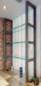 1 x Industrial Style Shelf Unit With a Steel Frame and Toughened Glass Shelves - Dimensions: H100
