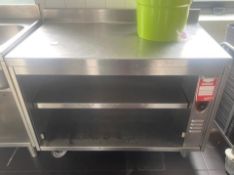 1 x Mobile Prep Counter With Heated Undershevles - Dimensions: H87 x W120 x D70 cms