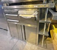 1 x Infico Commercial Coffee Machine Counter With Integrated Coffee Knocker, Drawers and Storage