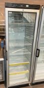 1 x Tefcold FS1380 Glass Door Upright rigerated Merchandiser with 5 Shelves