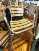 9 x Commercial Aluminium Outdoor Chairs With Slatted Seats and Armrests