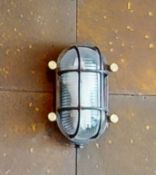 6 x Caged Wall Lights With Ribbed Glass Shades
