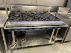 1 x Blue Seal Evolution 8 Burner Gas Cooktop on Stand