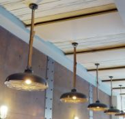 4 x Suspended Caged Dome Lights With Belt Strap Holders