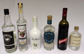 6 x Bottles of Open Assorted Spirits - All Near Full - Ref: WAS508/CR13 - CL866 - Location: