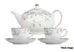 1 x WEDGWOOD Sweet Plum 3 Piece Fine Bone China Tea Set - New/Boxed - RRP £400 - Ref: /HOC229/