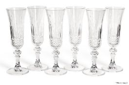 Set Of 6 x MARIO LUCA GIUSTI 'Nuova Italia Synthetic Crystal' Flutes, 150ml - Original Price £150.00