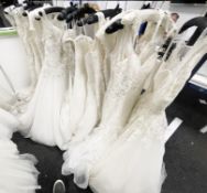17 x Assorted Designer Wedding Dresses in Various Styles and Sizes - Recently Removed From an