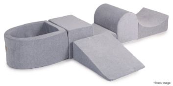 1 x MEOWBABY Foam Soft Playset In Light Grey Comprised of 5 x Block Elements  Original Price £179.00