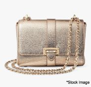 1 x ASPINAL OF LONDON Lottie Small Leather Shoulder Bag In Champagne - New/Boxed - Original RRP £550