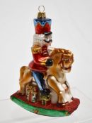 1 x HARRODS OF LONDON Hand-painted Nutcracker Rocking Horse Christmas Tree Decoration - RRP £29.00