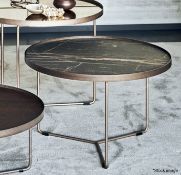 1 x CATTELAN ITALIA 'Billy Keramik' Designer 60cm Coffee Table with Marbled Ceramic Top - RRP £1,100