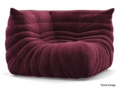 1 x LIGNE ROSET Togo Designer Modular Corner Chair, in Dark Mulberry Faux Suede - RRP £3,150