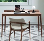 1 x PORADA ' Saffo' Designer Writing Desk in Canaletto Walnut, with Cream Leather Pad - RRP £3,630