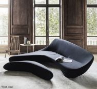 1 x B&B ITALIA 'Moon' Designer Sculptural Sofa with Footstool, in a Grey-Blue - Original RRP £12,047