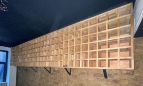 1 x Large Wall Mounted Solid Wood Wine Bottle Rack - Approx Capacity 192 Bottles - Dimensions: H82 x