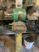 1 x Hopkins Twin Wheel Grinding and Polishing Unit - Mounted on a Heavy Duty Pedestal