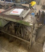1 x Heavy Duty Steel Manufacturing Work Bench Table - Dimensions: 100 x 110 x 110 cms