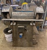 1 x Industrial Twin Wheel Grinder - Heavy Duty With Large Thick Grinding Discs