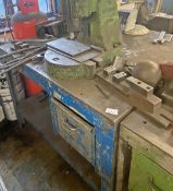 1 x Heavy Duty Steel Manufacturing Work Bench Table - Dimensions: 100 x 110 x 110 cms