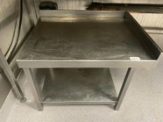 1 x Stainless Steel Corner Prep Bench With Undershelf - Ref: PAV135