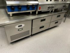 1 x Foster Four Drawer Counter Chefs Base Drawer Fridge - Dimensions: H65 x W200 x D80 cms
