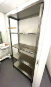 1 x Stainless Steel Four Tier Shelf Unit - Dimensions: H200 x W90 x D43 cms - Ref: PAV153 - To Be