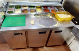 1 x Foster Three Door Prep Fridge With Ingredient Topper