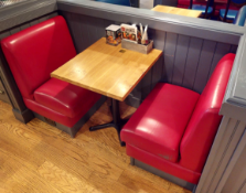 1 x Collection of Restaurant Seating Benches - Single Seat Benches in Red Faux Leather