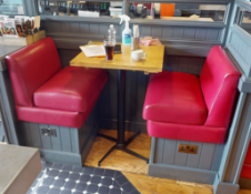 1 x Collection of Restaurant Seating Benches - Single Seat Benches in Red Faux Leather - Includes