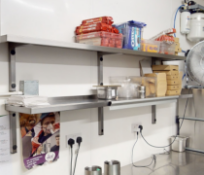 2 x Stainless Steel Wall Mounted Shelves