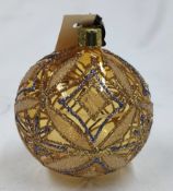 1 x CHRISTBORN Hand Decorated Golden Christmas Tree Bauble Decoration - RRP £25 - Ref: 7187667/